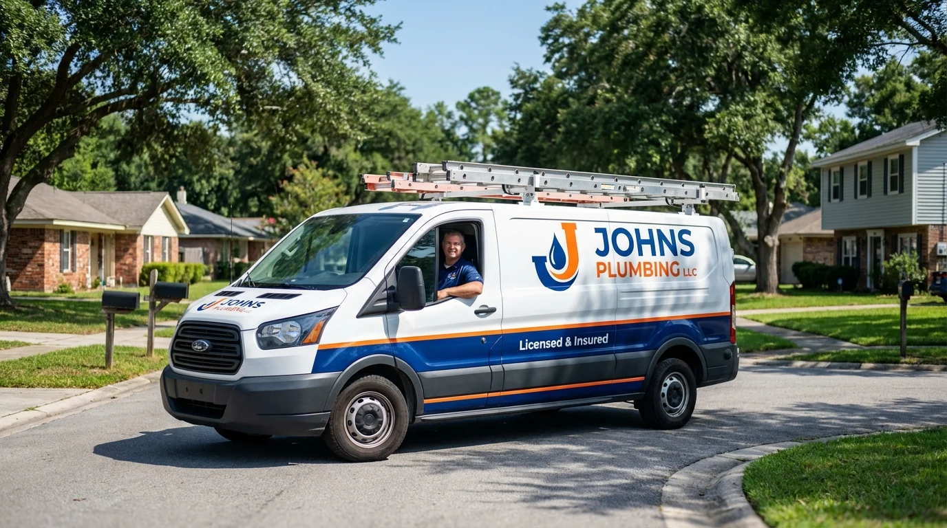Johns Plumbing LLC service van in Hutto, TX