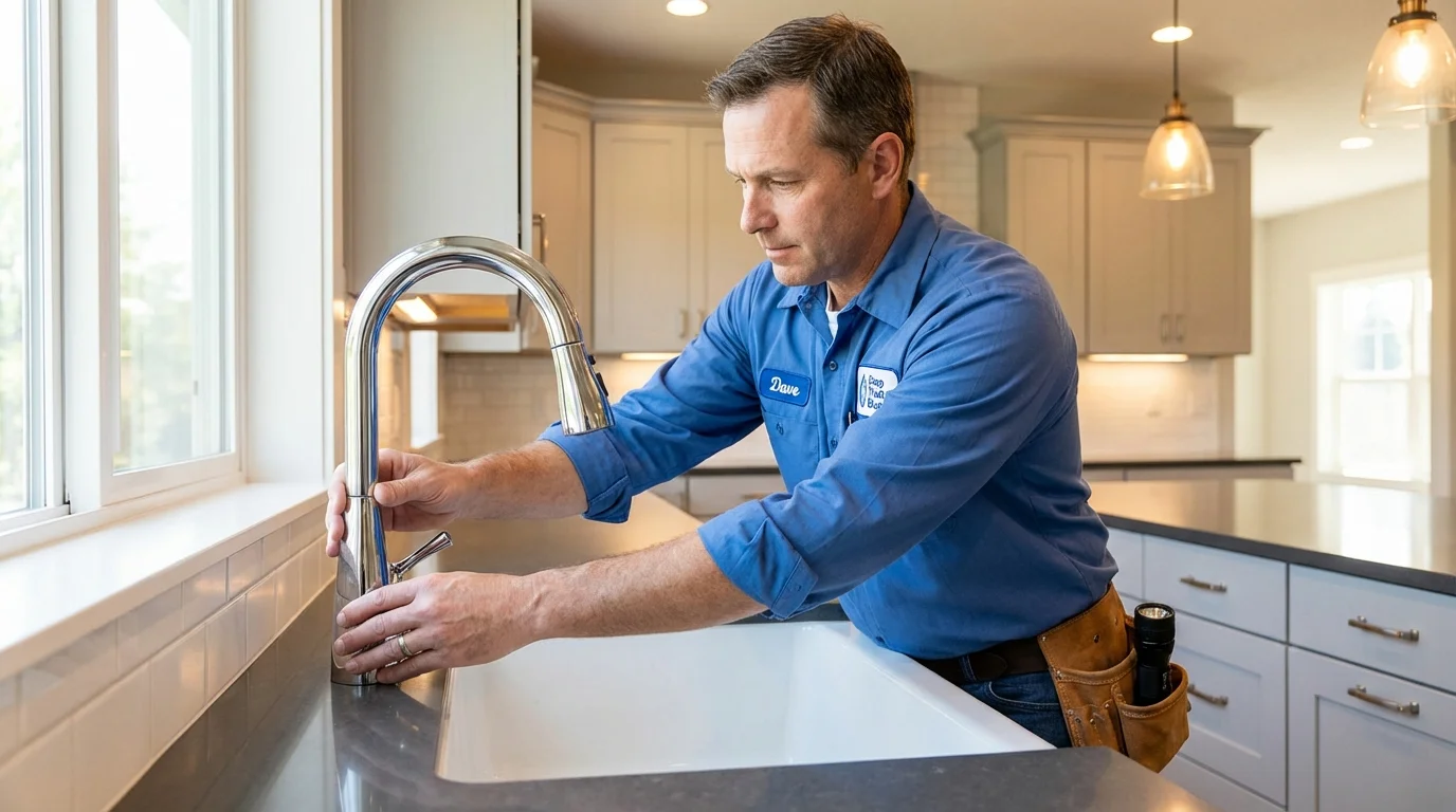 Kitchen faucet installation by Johns Plumbing LLC in Hutto