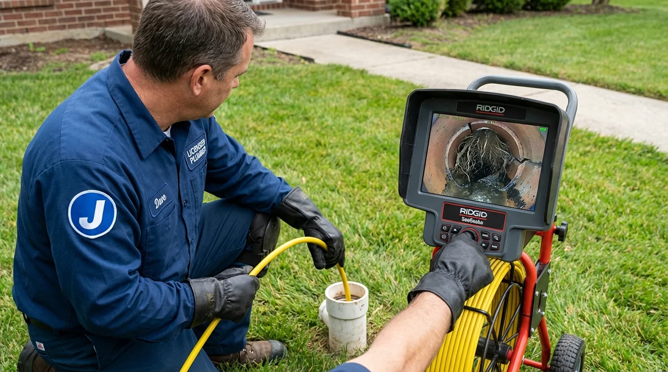 Sewer camera inspection being performed by Johns Plumbing LLC in Hutto